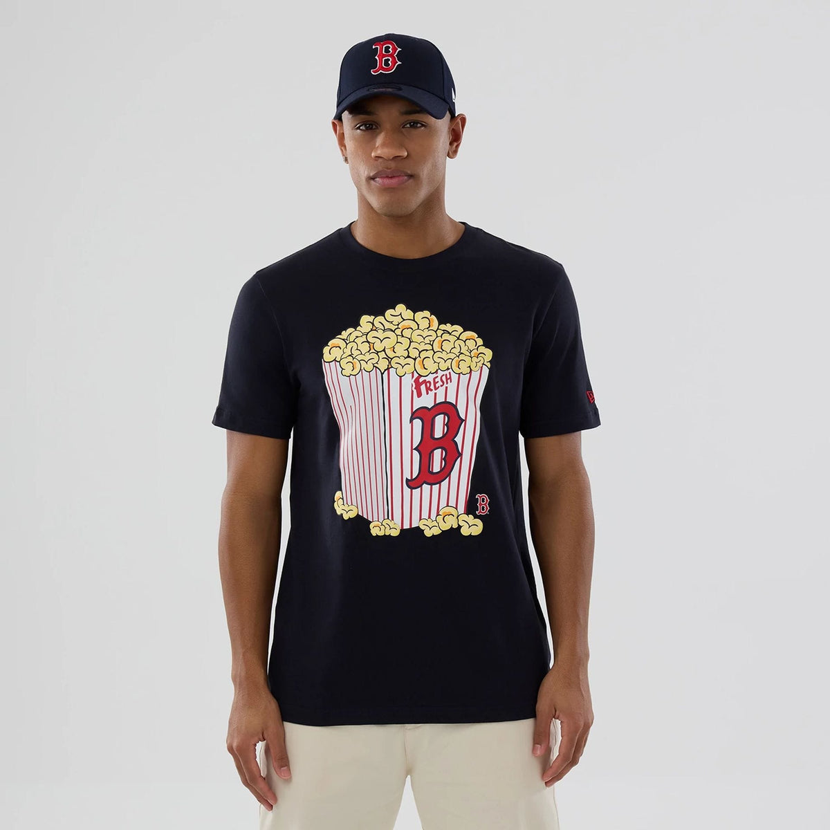 Boston Red Sox MLB Popcorn Navy T-Shirt-kentox