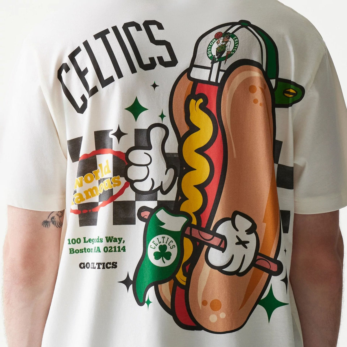 Boston Celtics NBA Hotdog Cream T-Shirt-kentox
