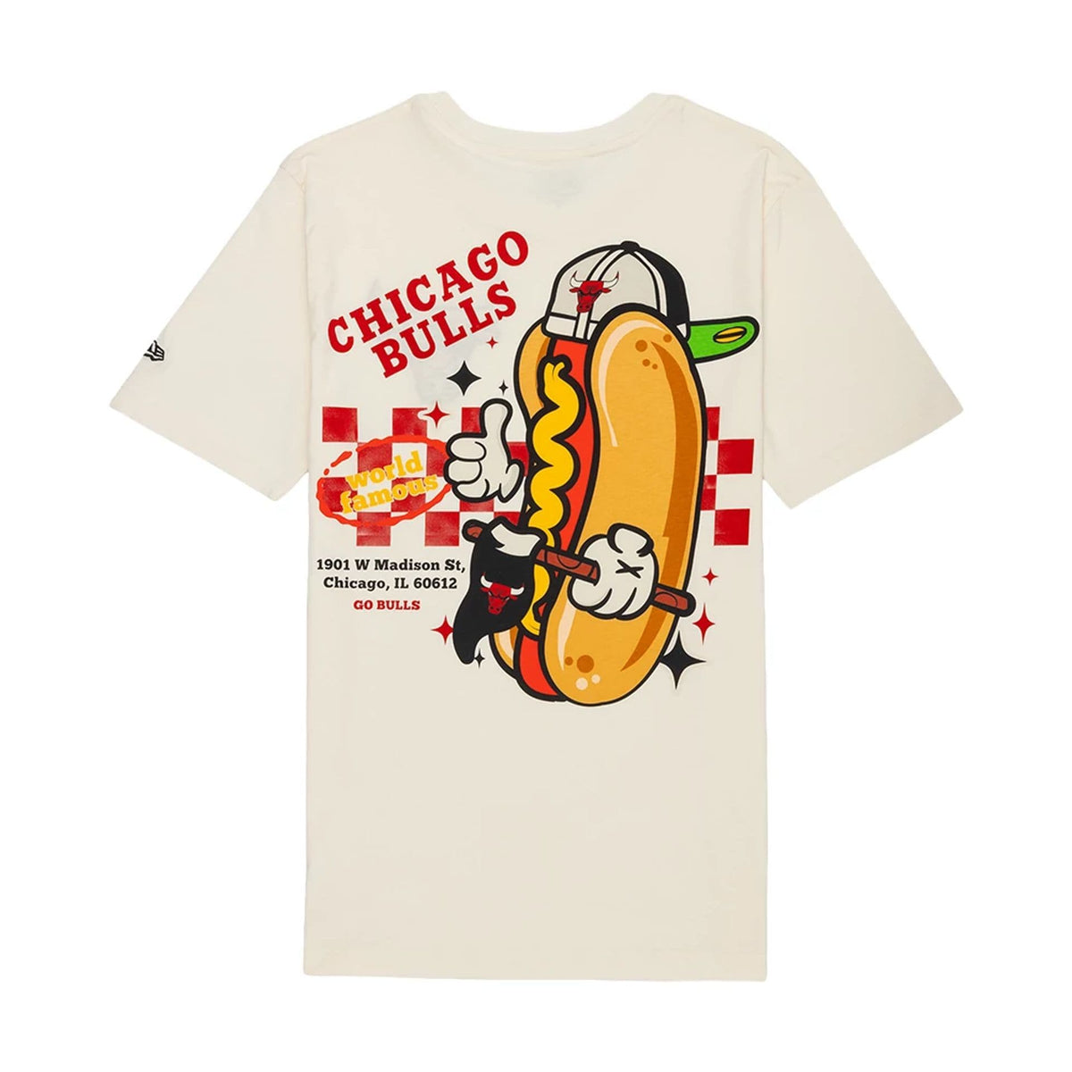 Chicago Bulls NBA Hotdog Cream T-Shirt-kentox