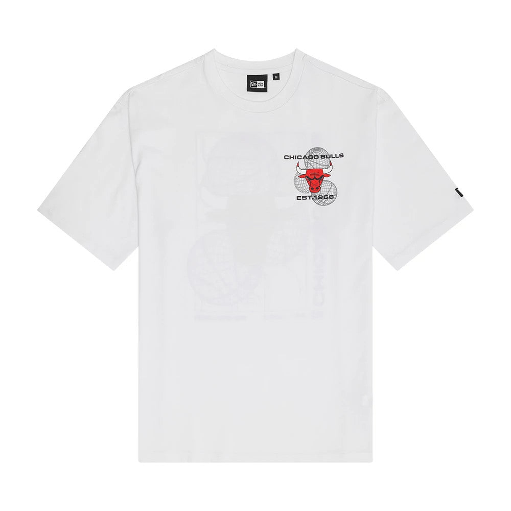 Chicago Bulls NBA Basketball Graphic White Oversized T-Shirt-kentox