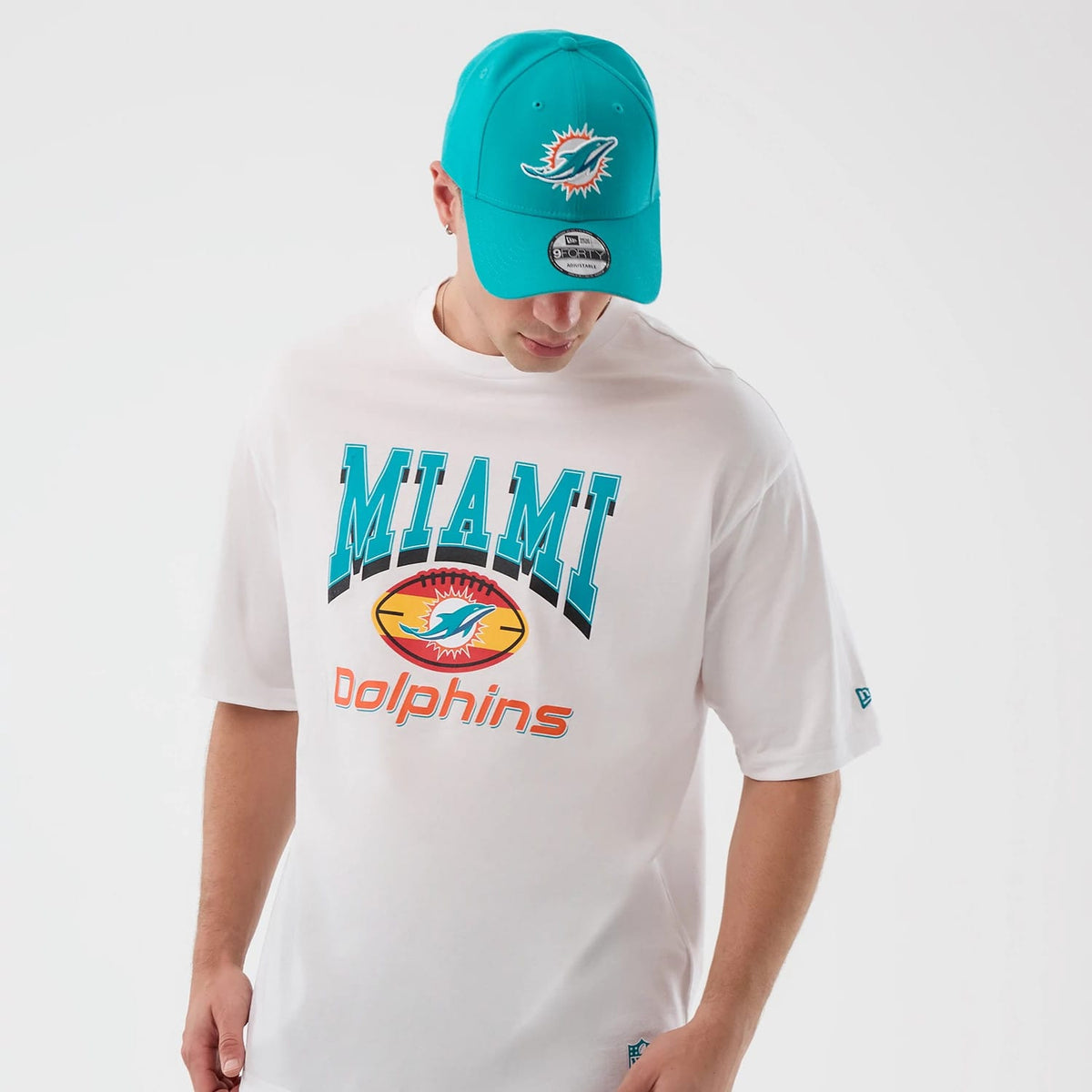 Miami Dolphins NFL International Series Games White Oversized T-Shirt-kentox
