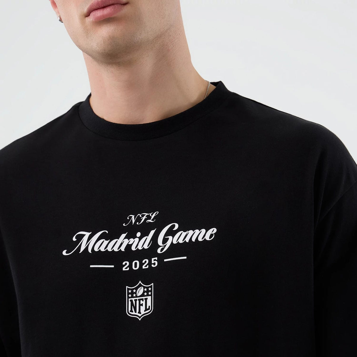 Madrid Game NFL International Series Games Black Oversized T-Shirt-kentox