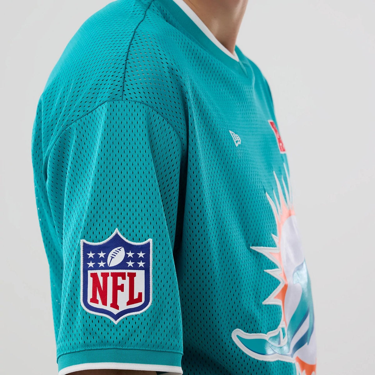 Miami Dolphins NFL Mesh Turquoise Oversized T-Shirt-kentox