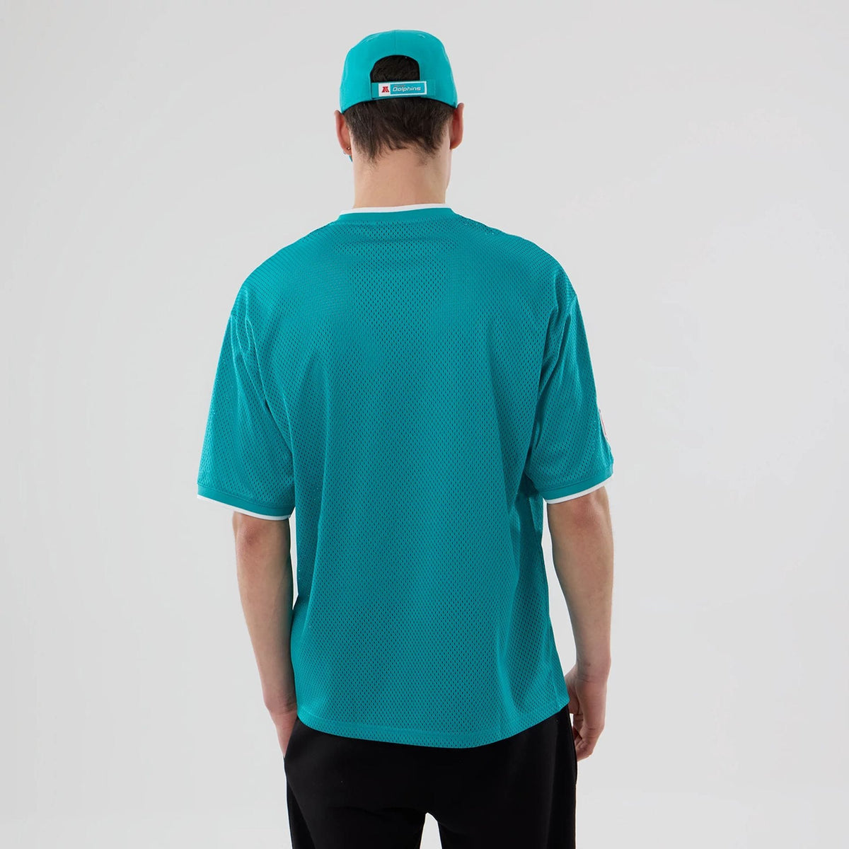 Miami Dolphins NFL Mesh Turquoise Oversized T-Shirt-kentox
