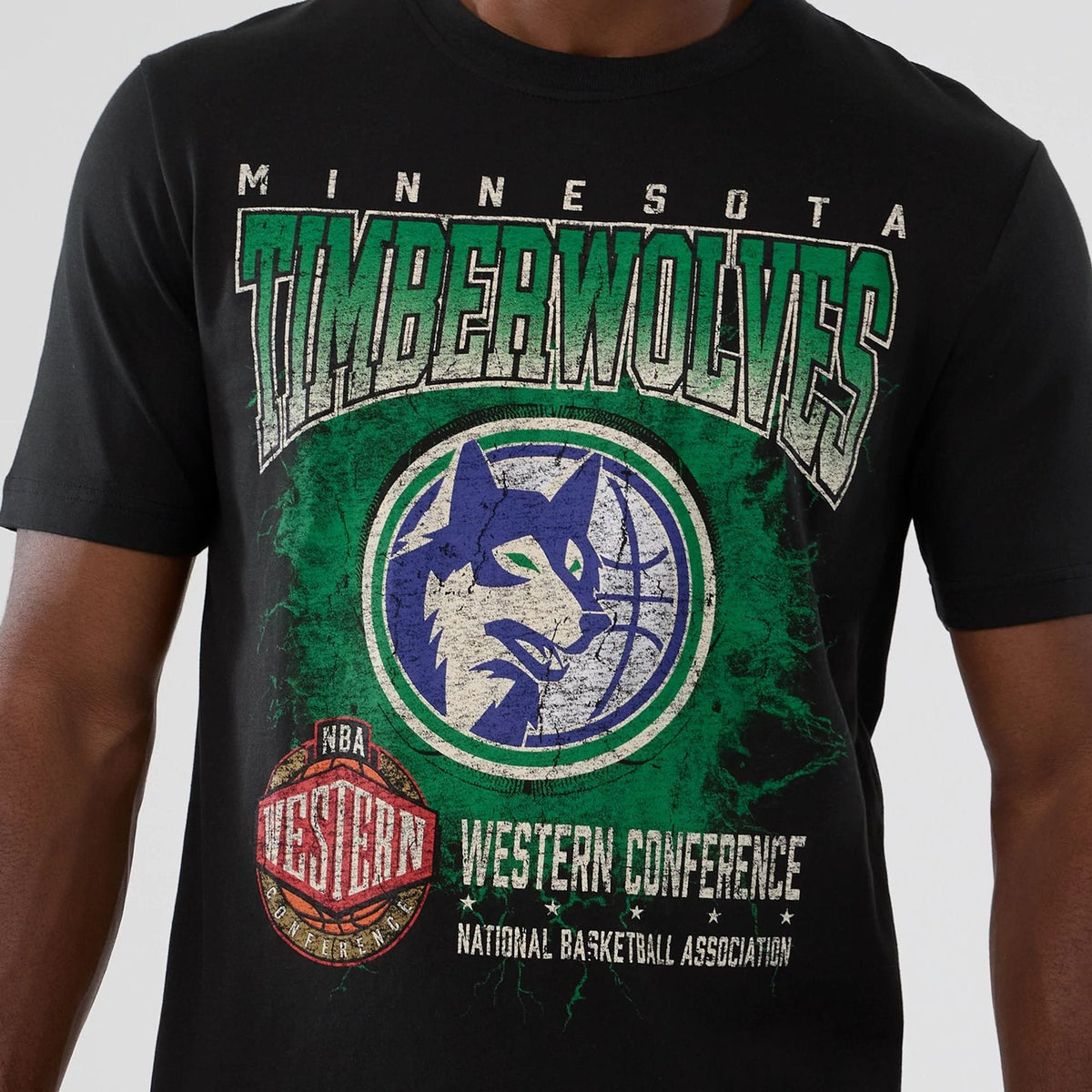 Minnesota Timberwolves NBA Hardwood Classic Black T-Shirt-kentox