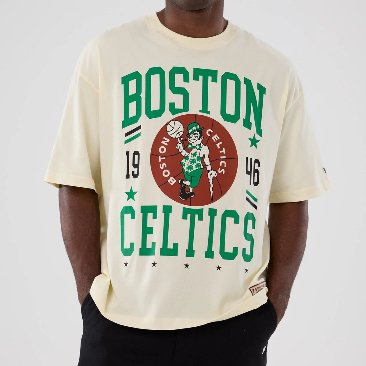Boston Celtics NBA Hardwood Classic Cream T-Shirt-kentox
