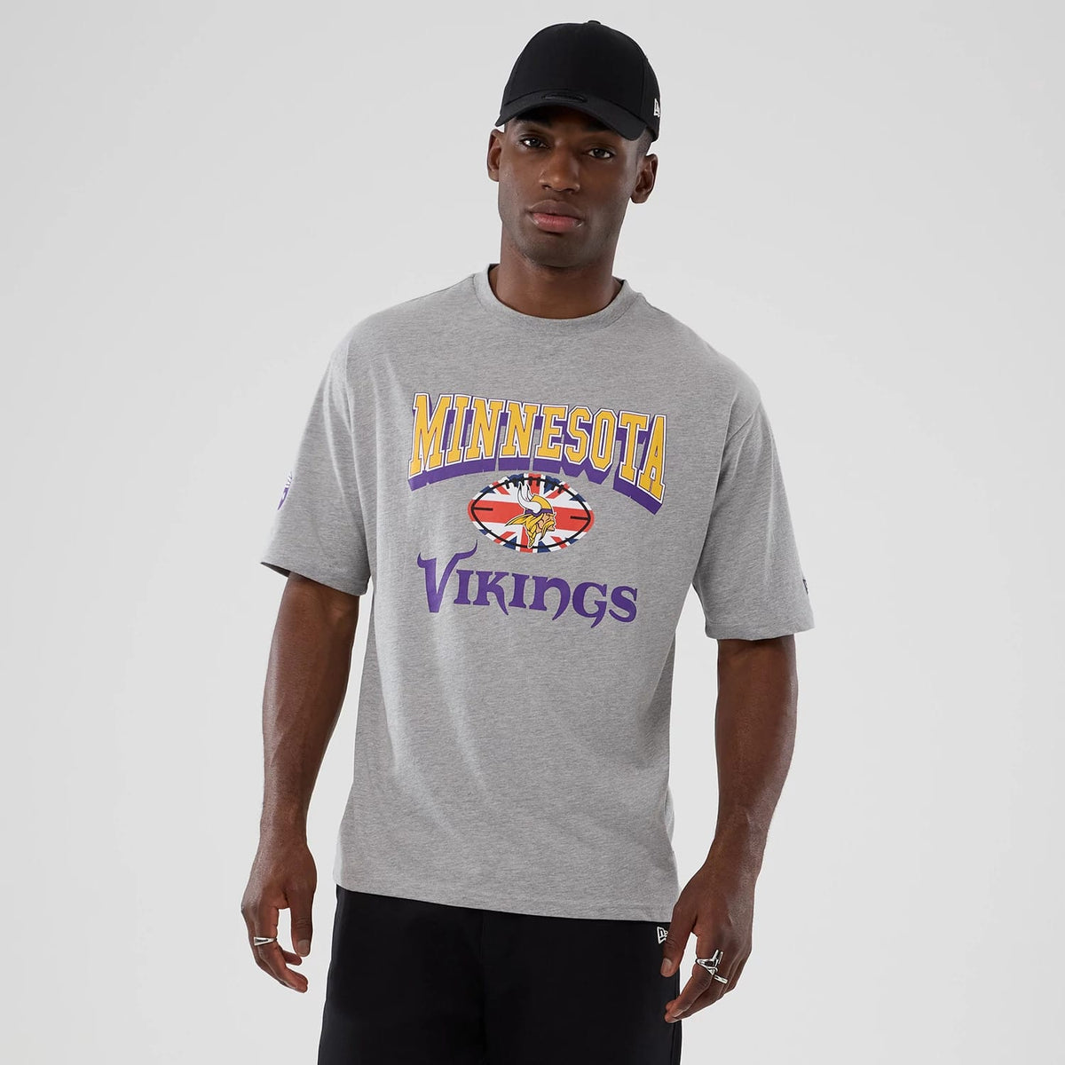 Minnesota Vikings NFL International Series Games 2025 Grey Oversized T-Shirt-kentox