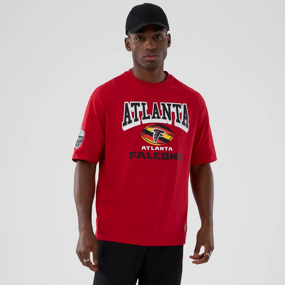 Atlanta Falcons NFL International Series Games 2025 Red Oversized T-Shirt-kentox