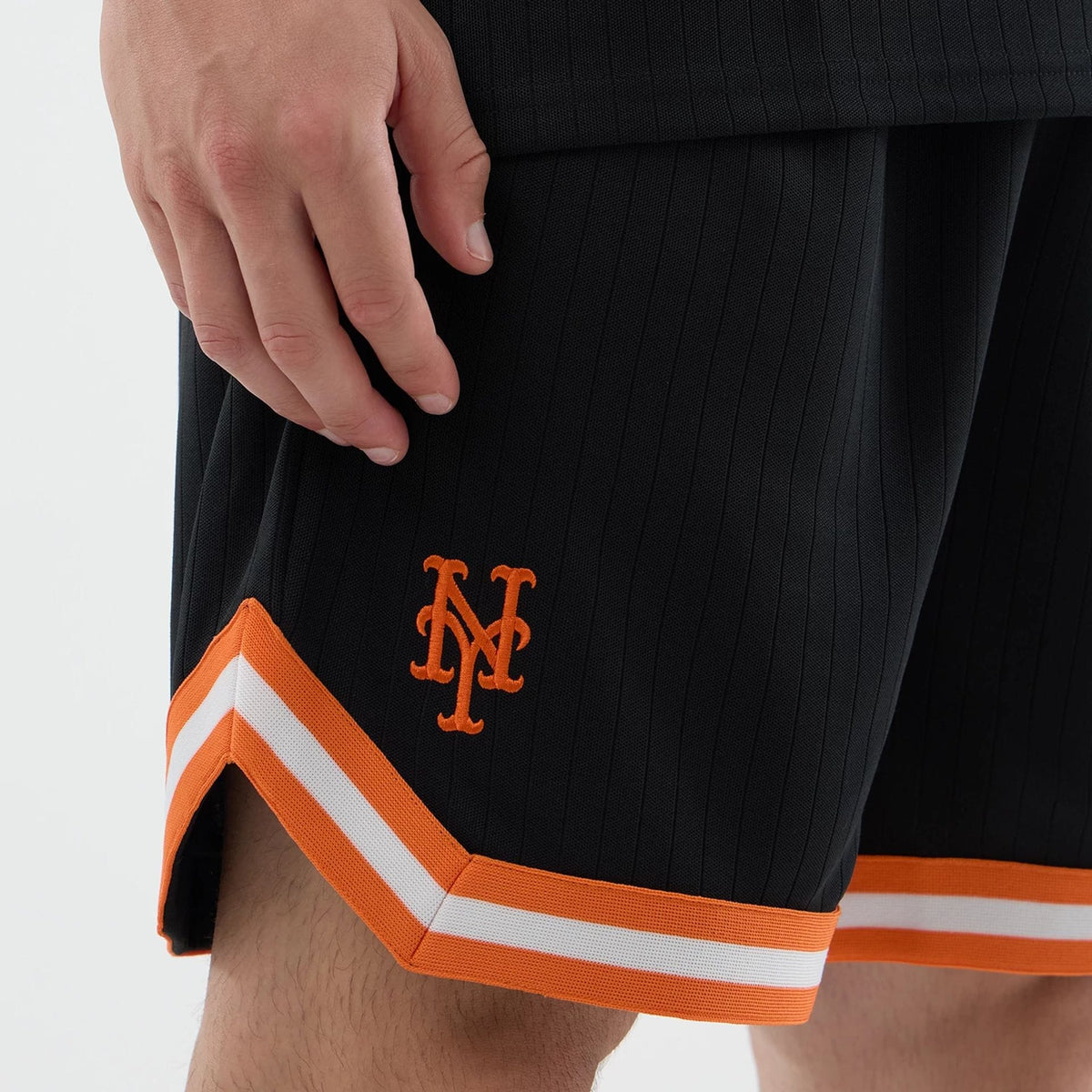 New York Mets MLB Arch Black Oversized Shorts-kentox