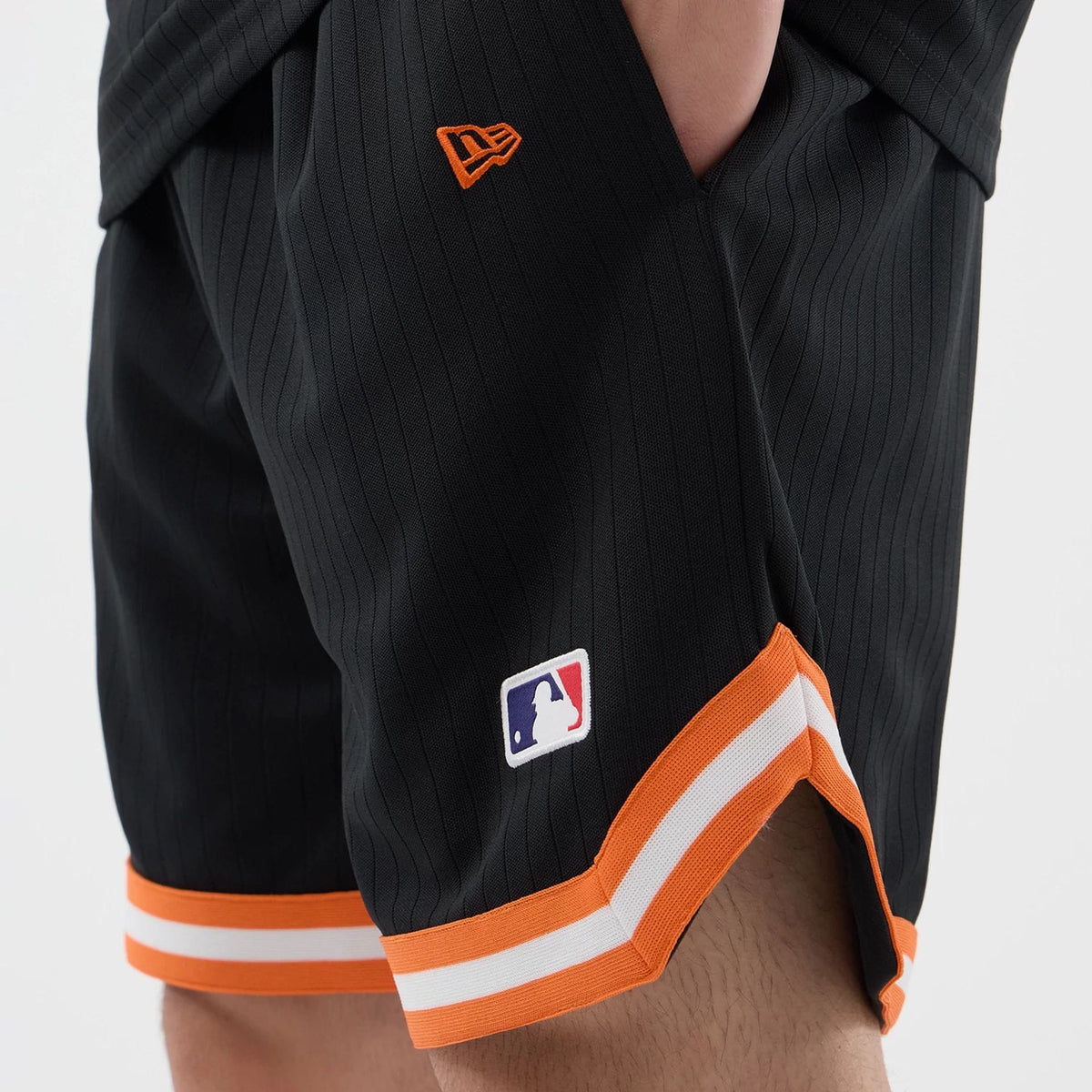 New York Mets MLB Arch Black Oversized Shorts-kentox