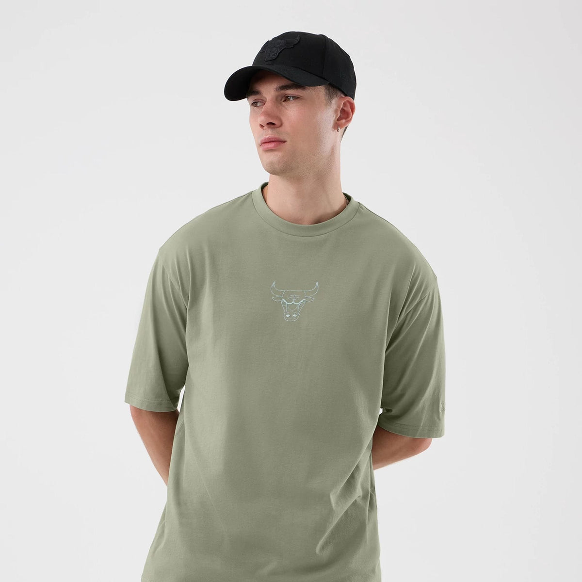 Chicago Bulls NBA League Essential Pastel Green Oversized T-Shirt-kentox