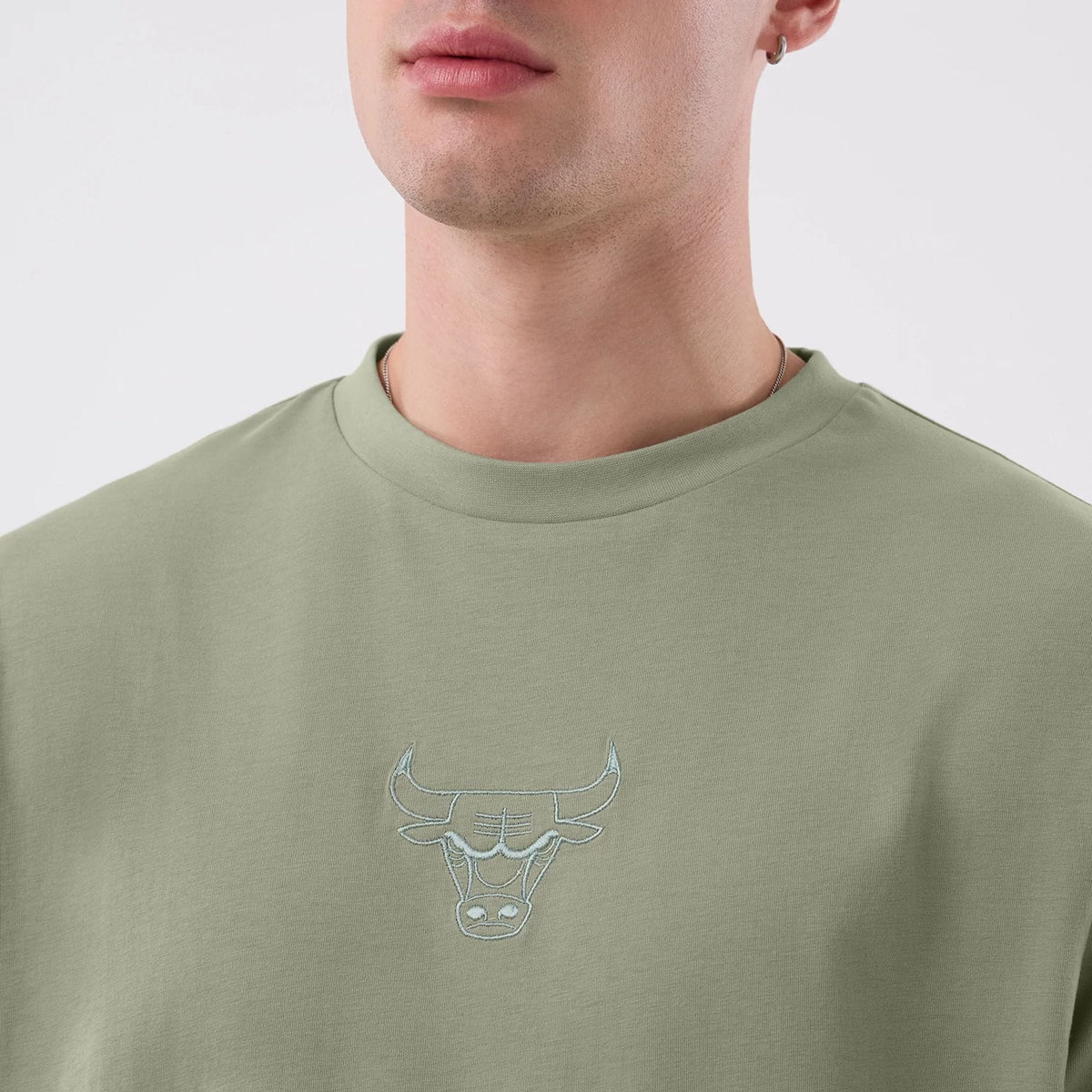 Chicago Bulls NBA League Essential Pastel Green Oversized T-Shirt-kentox
