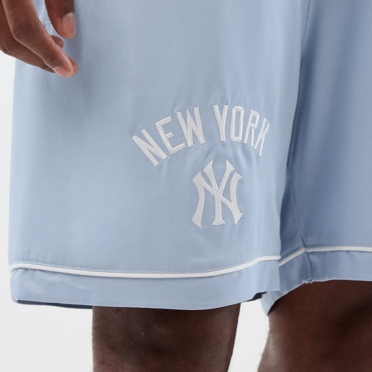 New York Yankees MLB Woven Pastel Blue Shorts-kentox