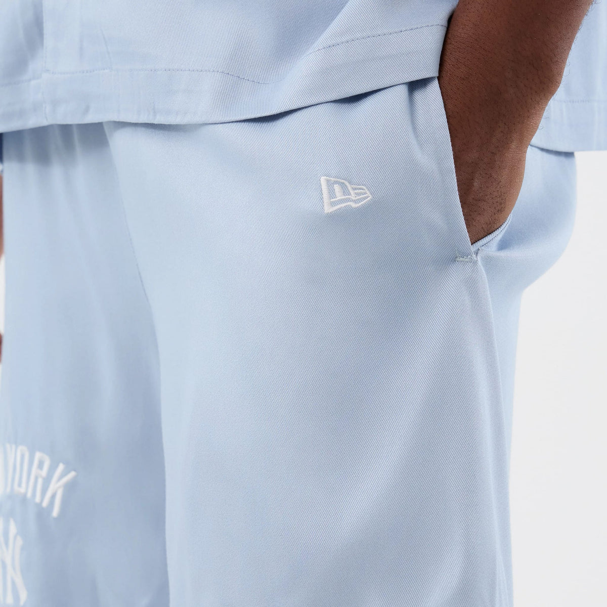 New York Yankees MLB Woven Pastel Blue Shorts-kentox