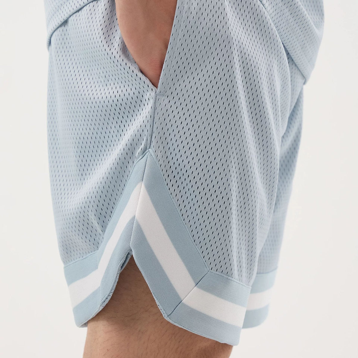 New Era Mesh Pastel Blue Oversized Shorts-kentox