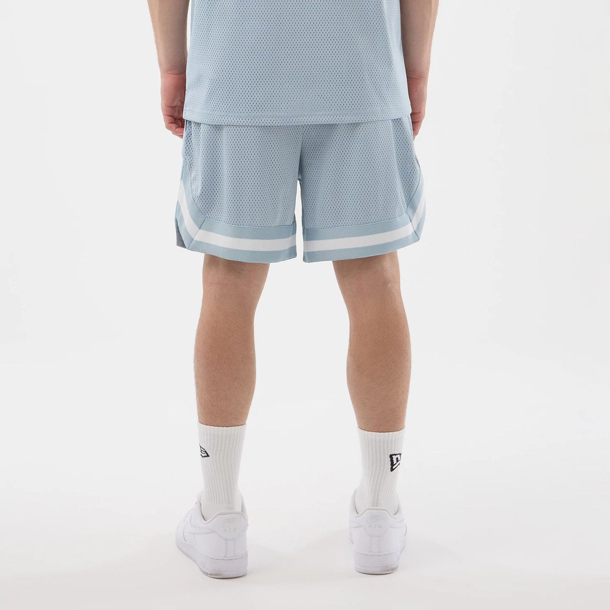 New Era Mesh Pastel Blue Oversized Shorts-kentox