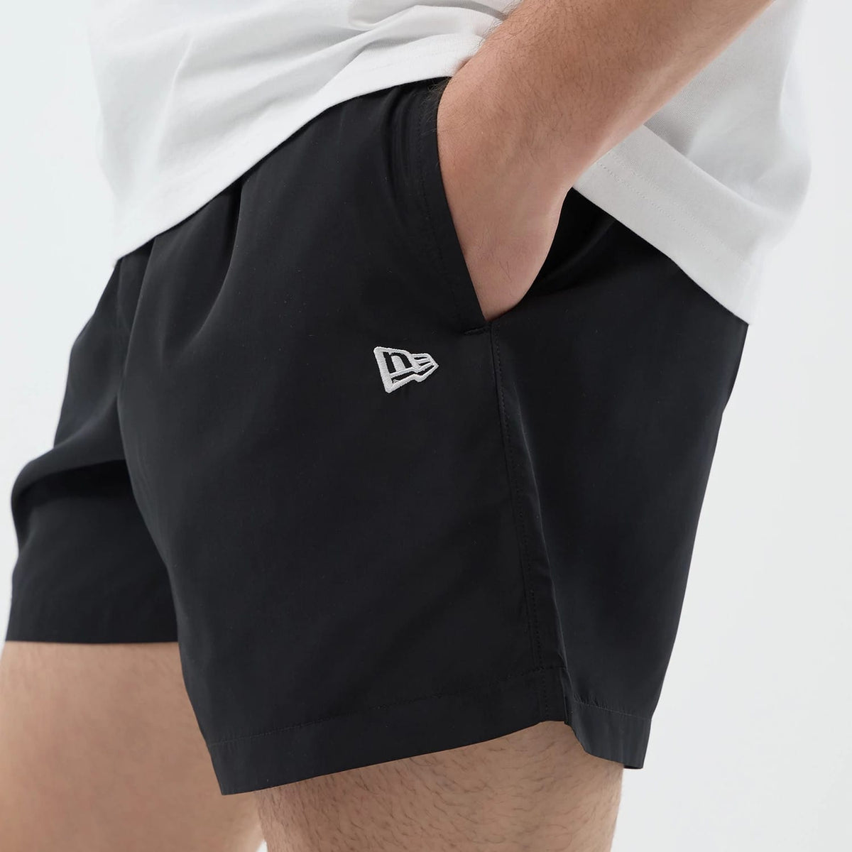 New Era Black Swimming Shorts-kentox