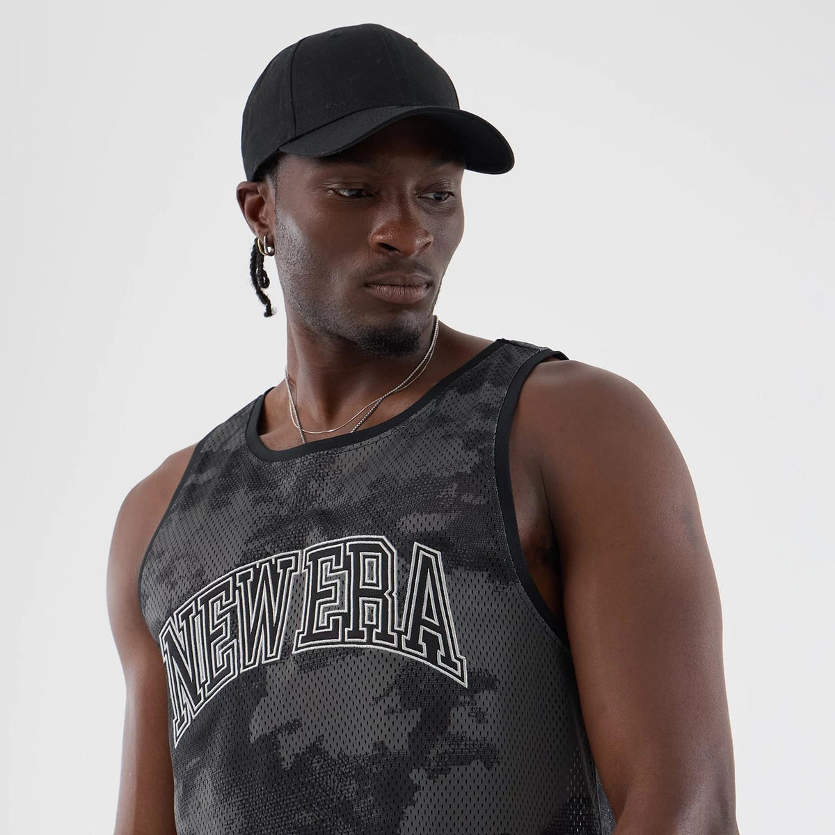 New Era All Over Print Black Camo Mesh Tank Top-kentox