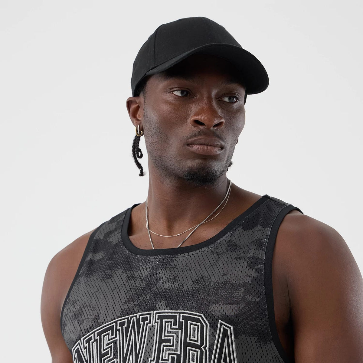 New Era All Over Print Black Camo Mesh Tank Top-kentox
