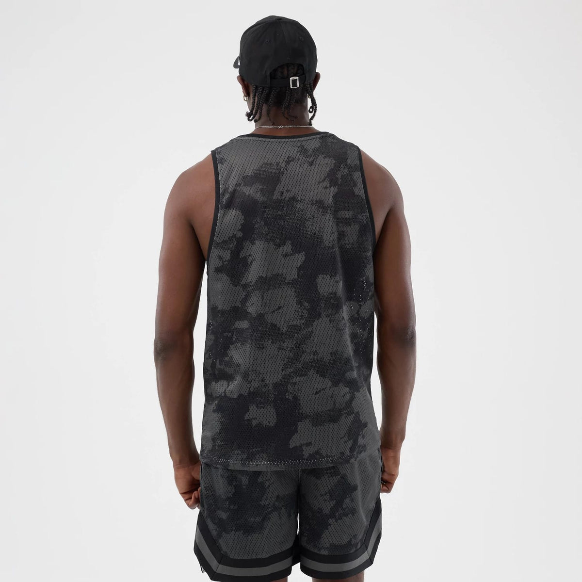 New Era All Over Print Black Camo Mesh Tank Top-kentox