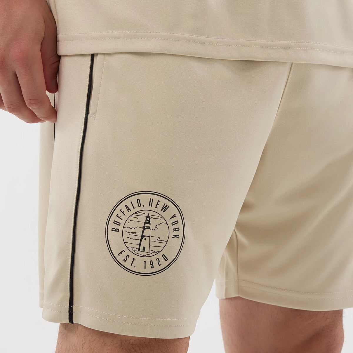 New Era Football Light Beige Shorts-kentox