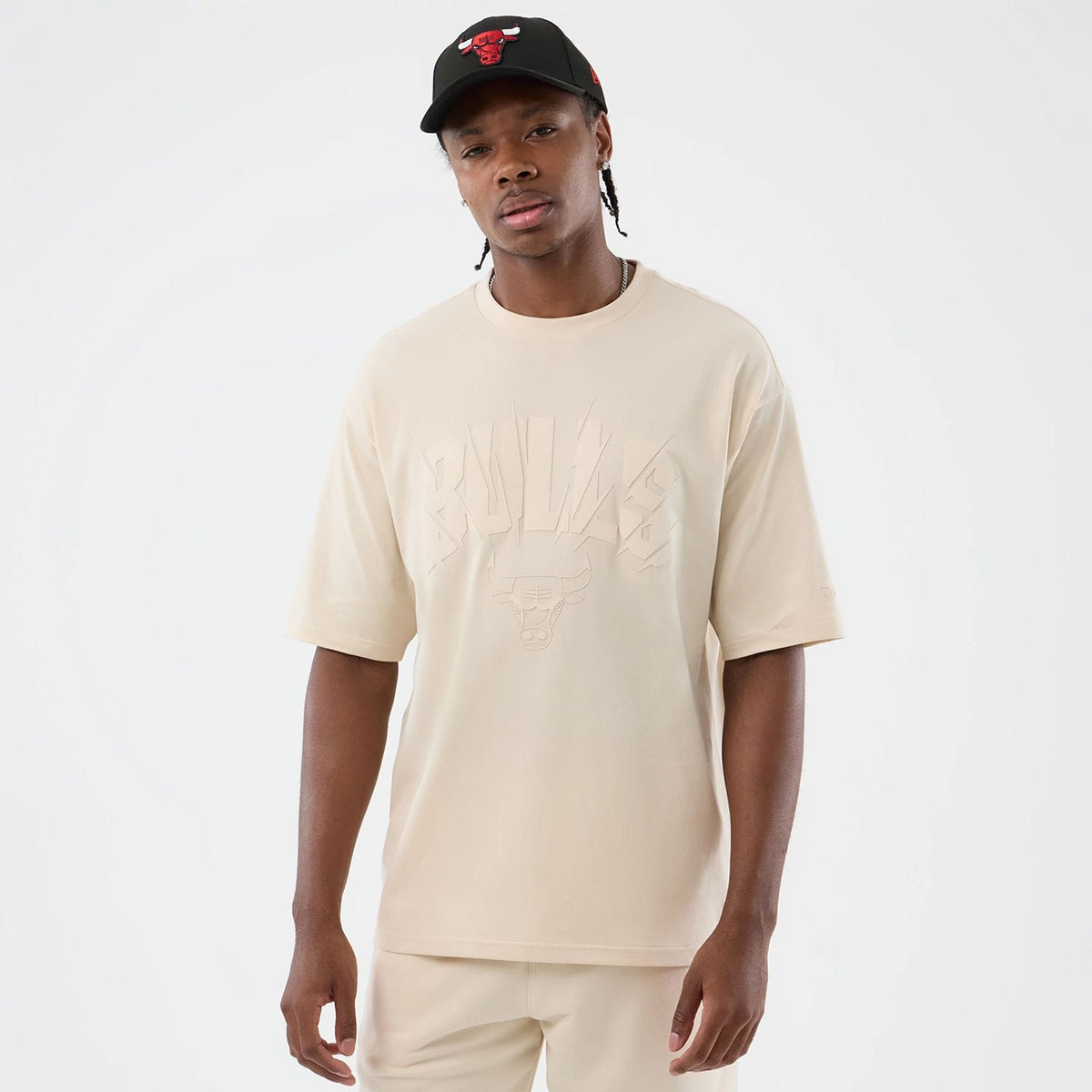Chicago Bulls NBA Core Plus Light Beige Oversized T-Shirt-kentox