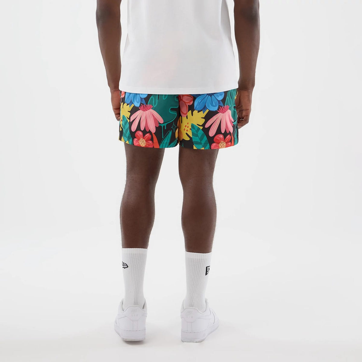 New Era Floral Black Swimming Shorts-kentox