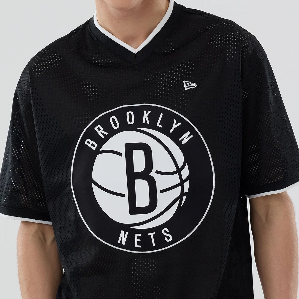Brooklyn Nets NBA Mesh Black Oversized T-Shirt-kentox