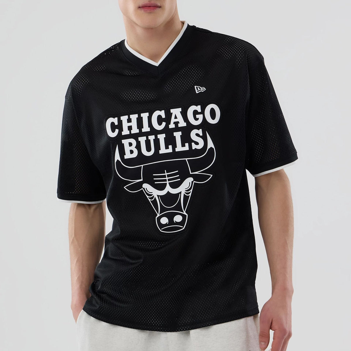 Chicago Bulls NBA Mesh Black Oversized T-Shirt-kentox