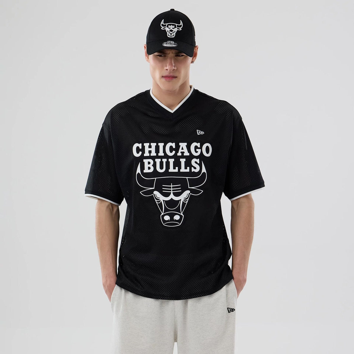 Chicago Bulls NBA Mesh Black Oversized T-Shirt-kentox