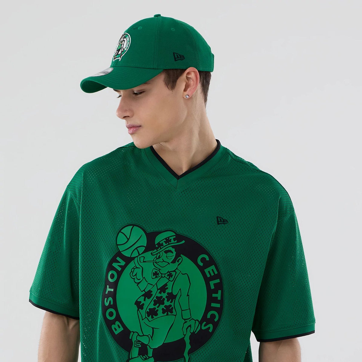 Boston Celtics NBA Mesh Green Oversized T-Shirt-kentox