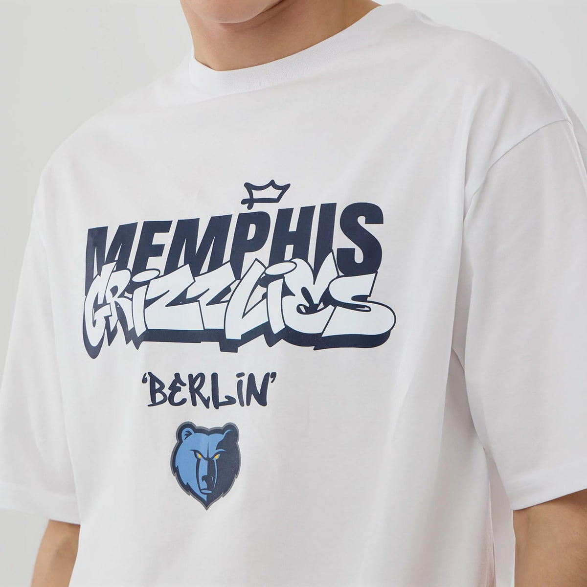 Memphis Grizzlies NBA Berlin Game 2026 White Oversized T-Shirt-kentox