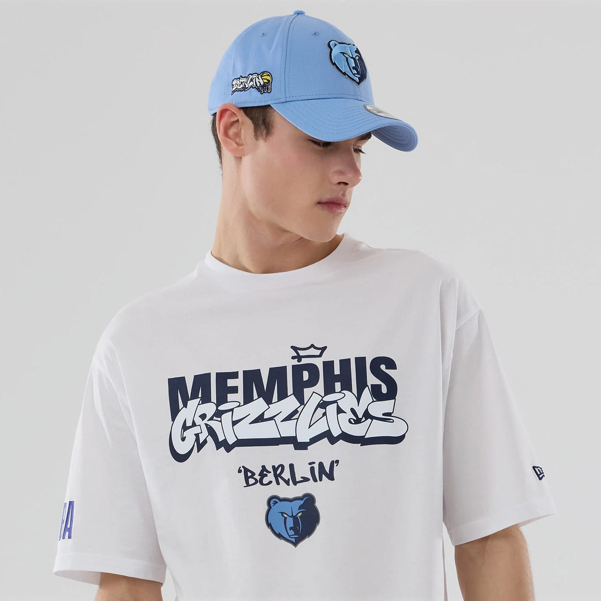Memphis Grizzlies NBA Berlin Game 2026 White Oversized T-Shirt-kentox