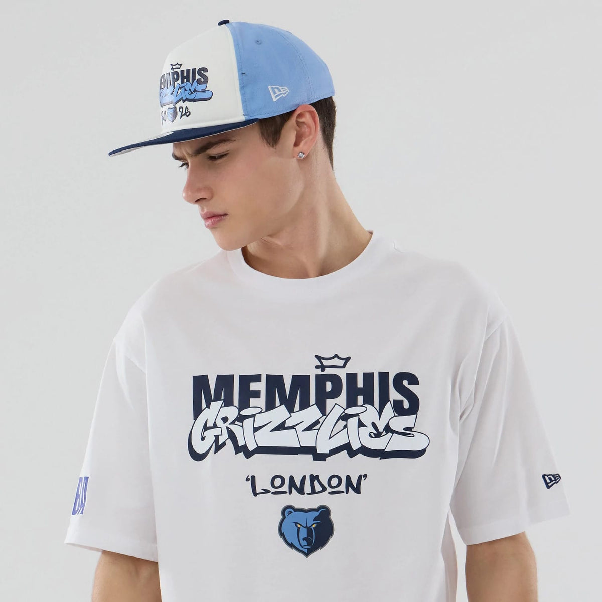 Memphis Grizzlies NBA London Game 2026 White Oversized T-Shirt-kentox