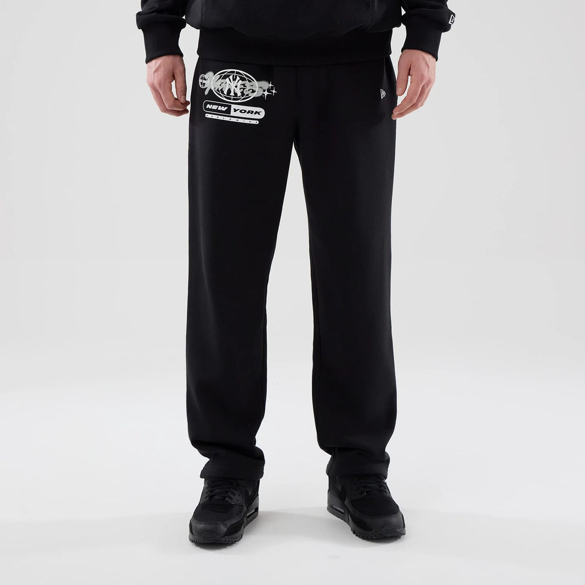 New York Yankees MLB Logo Graphic Black Straight Leg Joggers-kentox