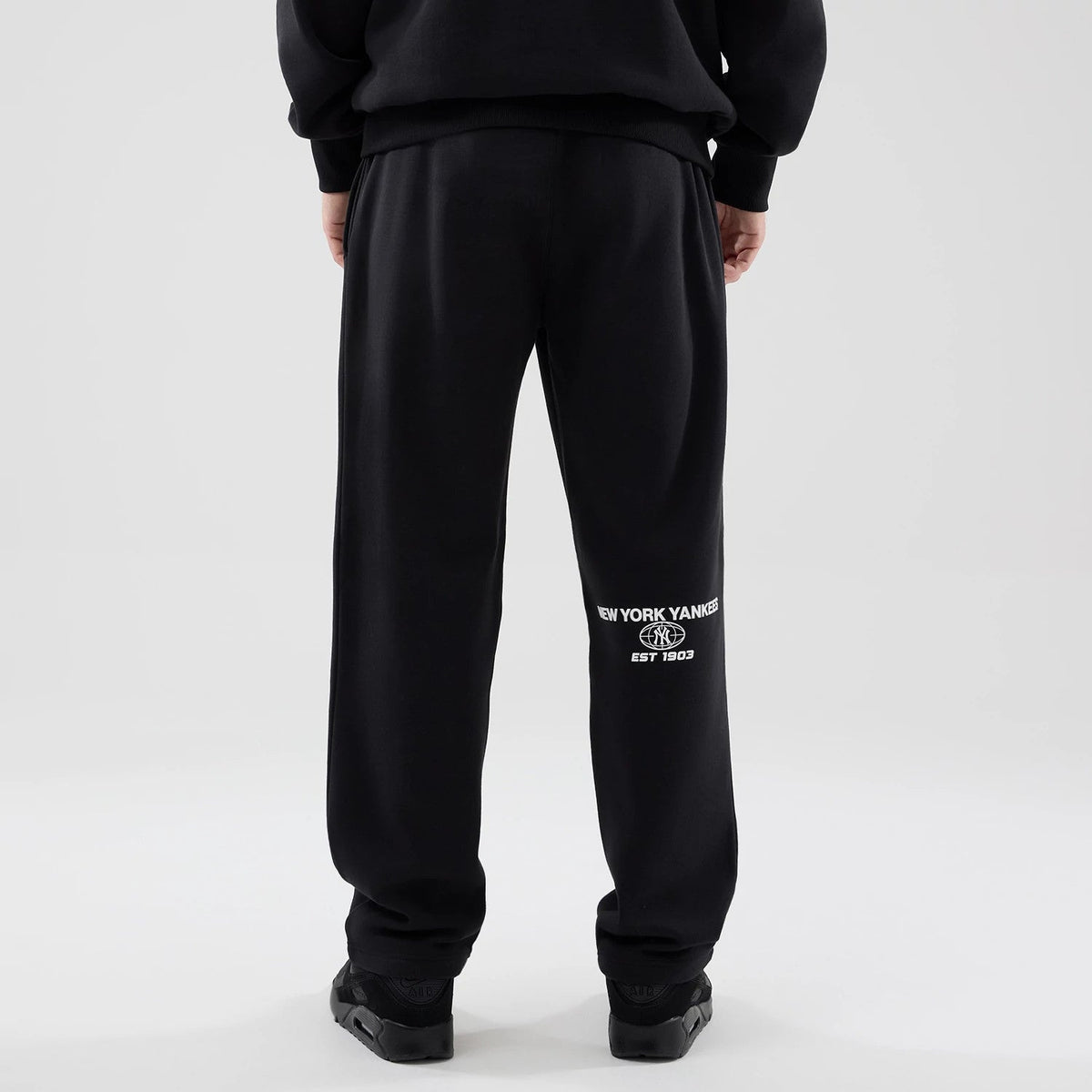 New York Yankees MLB Logo Graphic Black Straight Leg Joggers-kentox