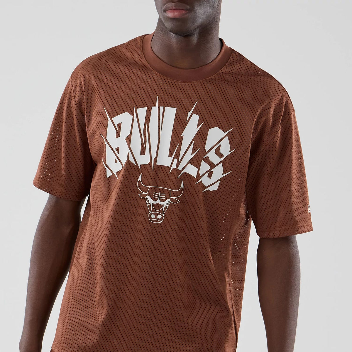 Chicago Bulls NBA Core Plus Mesh Brown Oversized T-Shirt-kentox
