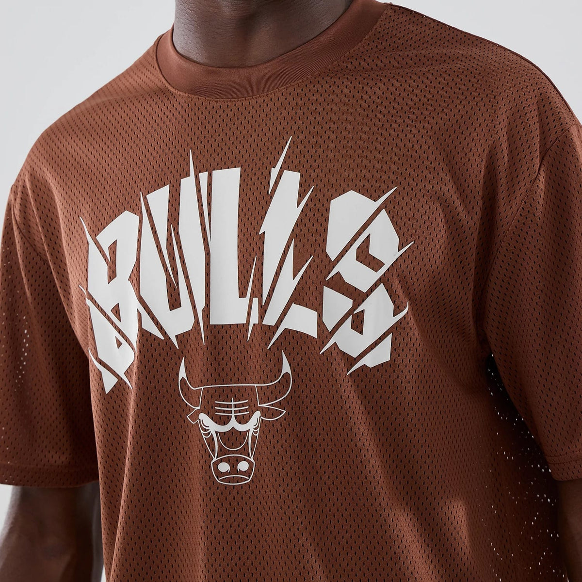 Chicago Bulls NBA Core Plus Mesh Brown Oversized T-Shirt-kentox