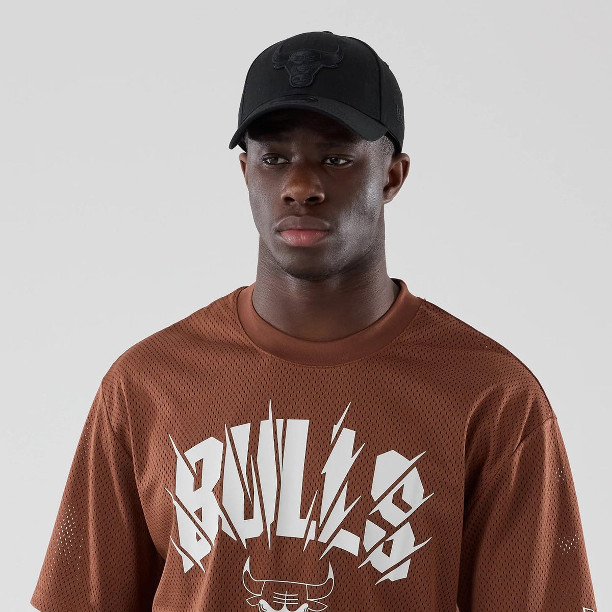 Chicago Bulls NBA Core Plus Mesh Brown Oversized T-Shirt-kentox