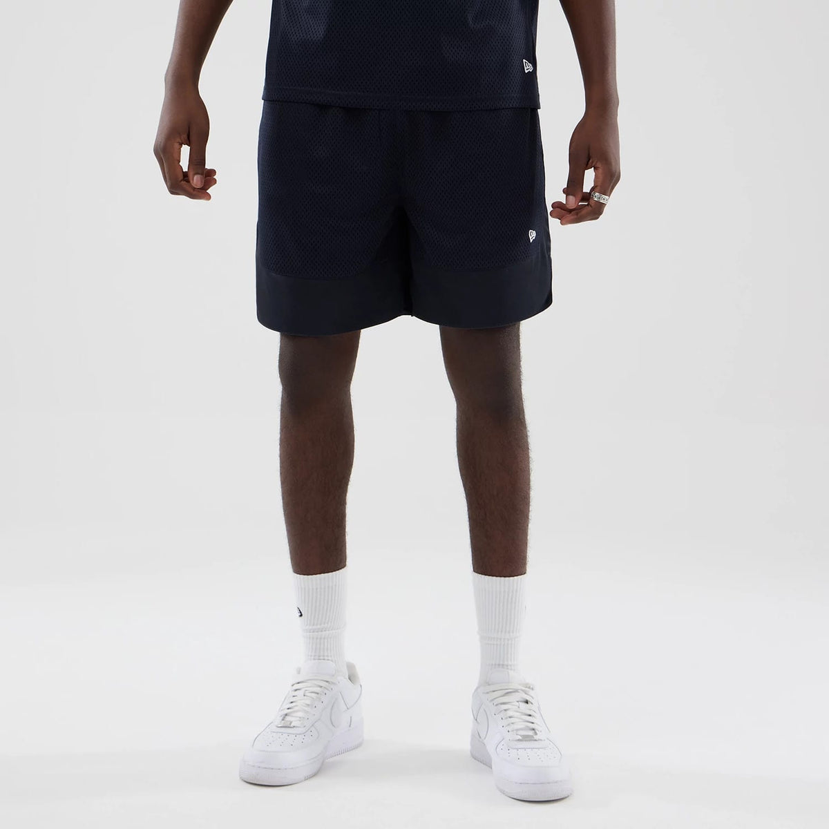 New Era Mesh Navy Oversized Shorts-kentox