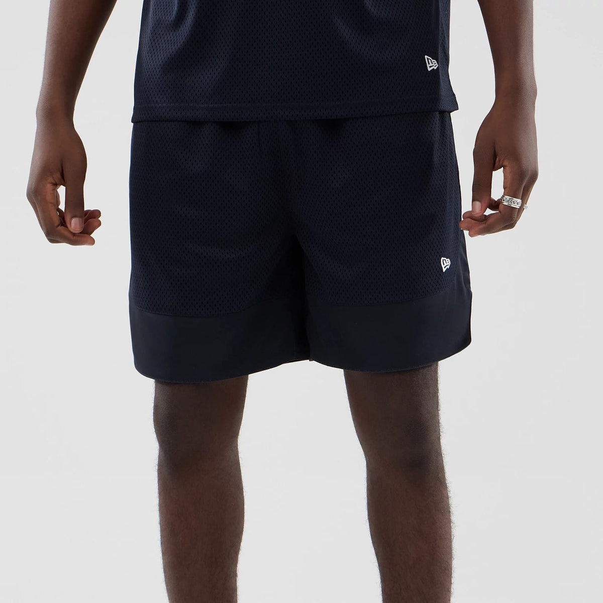 New Era Mesh Navy Oversized Shorts-kentox